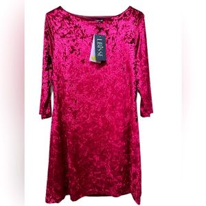 LBISSE  RED VELVET DRESS SIZE LARGE